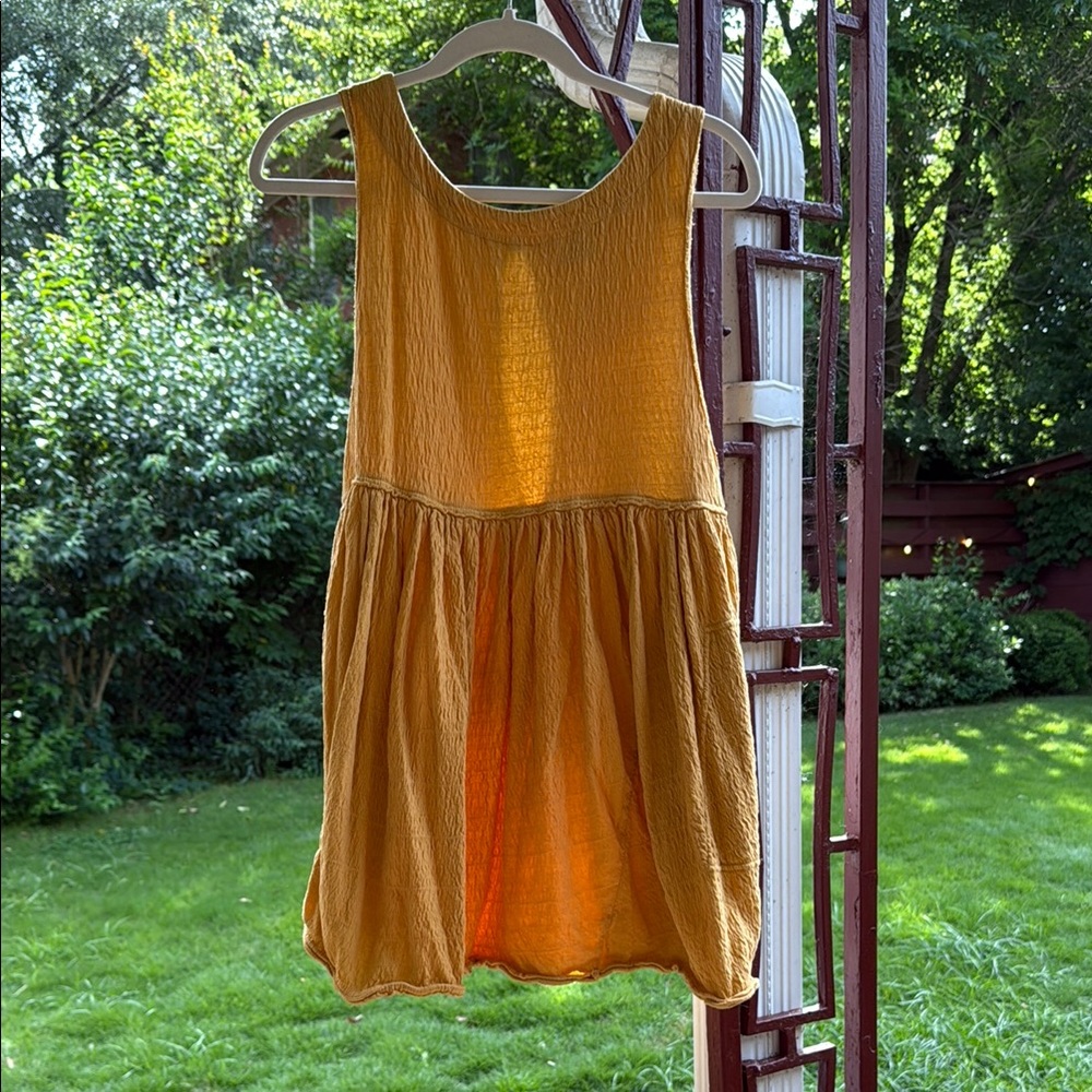 Mustard Yellow Sleeveless Mini Dress